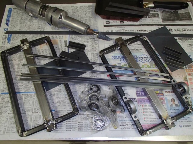 乗用鉄道模型（5インチゲージ）の貨車製作途中