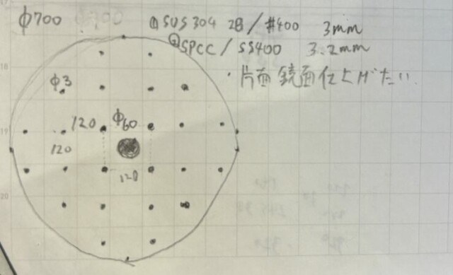 シャンデリアを作るための円板